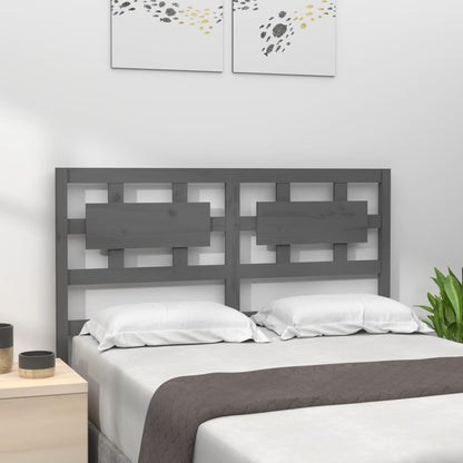 Bed Headboard Grey 165.5x4x100 cm Solid Wood Pine