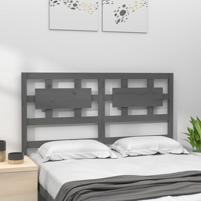 Bed Headboard Grey 185.5x4x100 cm Solid Wood Pine