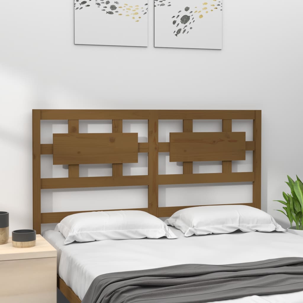 Bed Headboard Honey Brown 205.5x4x100 cm Solid Wood Pine