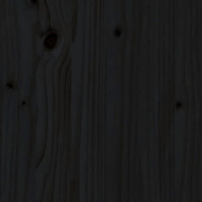 Bed Headboard Black 205.5x4x100 cm Solid Wood Pine