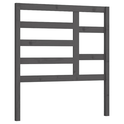 Bed Headboard | Grey | Solid Pine Wood | Medium | Decorative Inlays