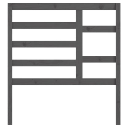Bed Headboard | Grey | Solid Pine Wood | Medium | Decorative Inlays