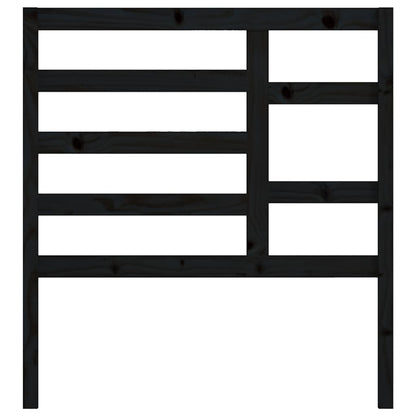 Bed Headboard | Black | Solid Pine Wood | Standard | Decorative Inlays