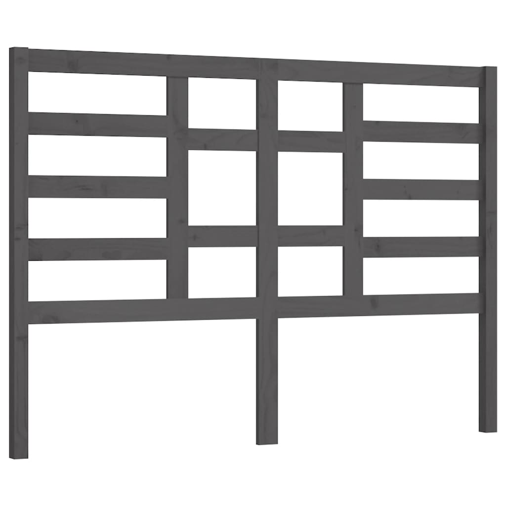 Bed Headboard Grey 141x4x104 cm Solid Wood Pine