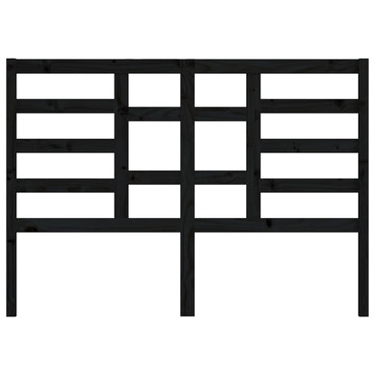 Bed Headboard Black 146x4x104 cm Solid Wood Pine