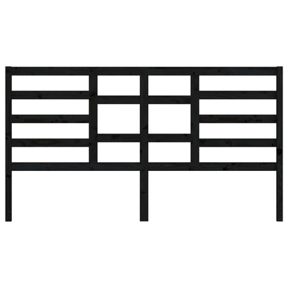Bed Headboard Black 186x4x104 cm Solid Wood Pine
