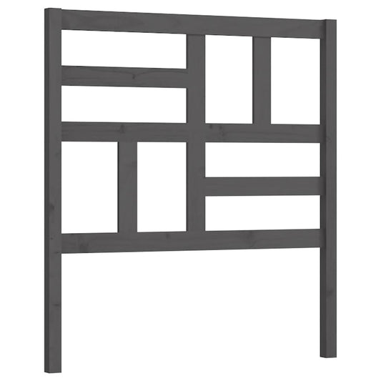 818167 vidaXL Bed Headboard Grey 81x4x104 cm Solid Wood Pine