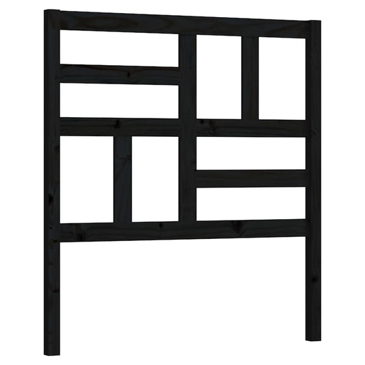 818169 vidaXL Bed Headboard Black 81x4x104 cm Solid Wood Pine