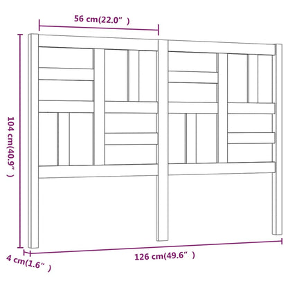 Bed Headboard Grey 126x4x104 cm Solid Wood Pine