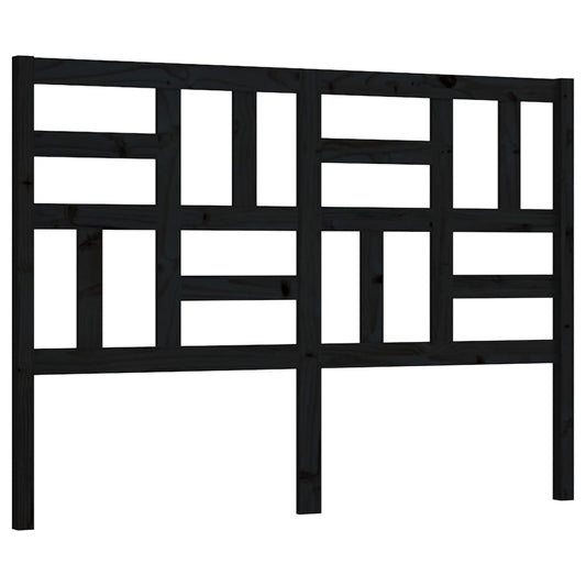818184 vidaXL Bed Headboard Black 126x4x104 cm Solid Wood Pine