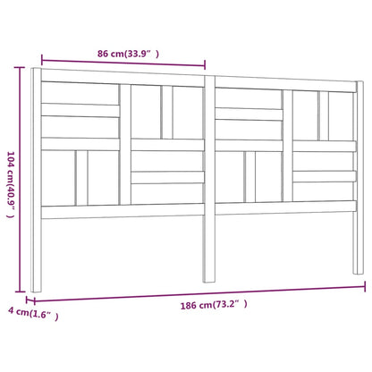 Bed Headboard 186x4x104 cm Solid Wood Pine