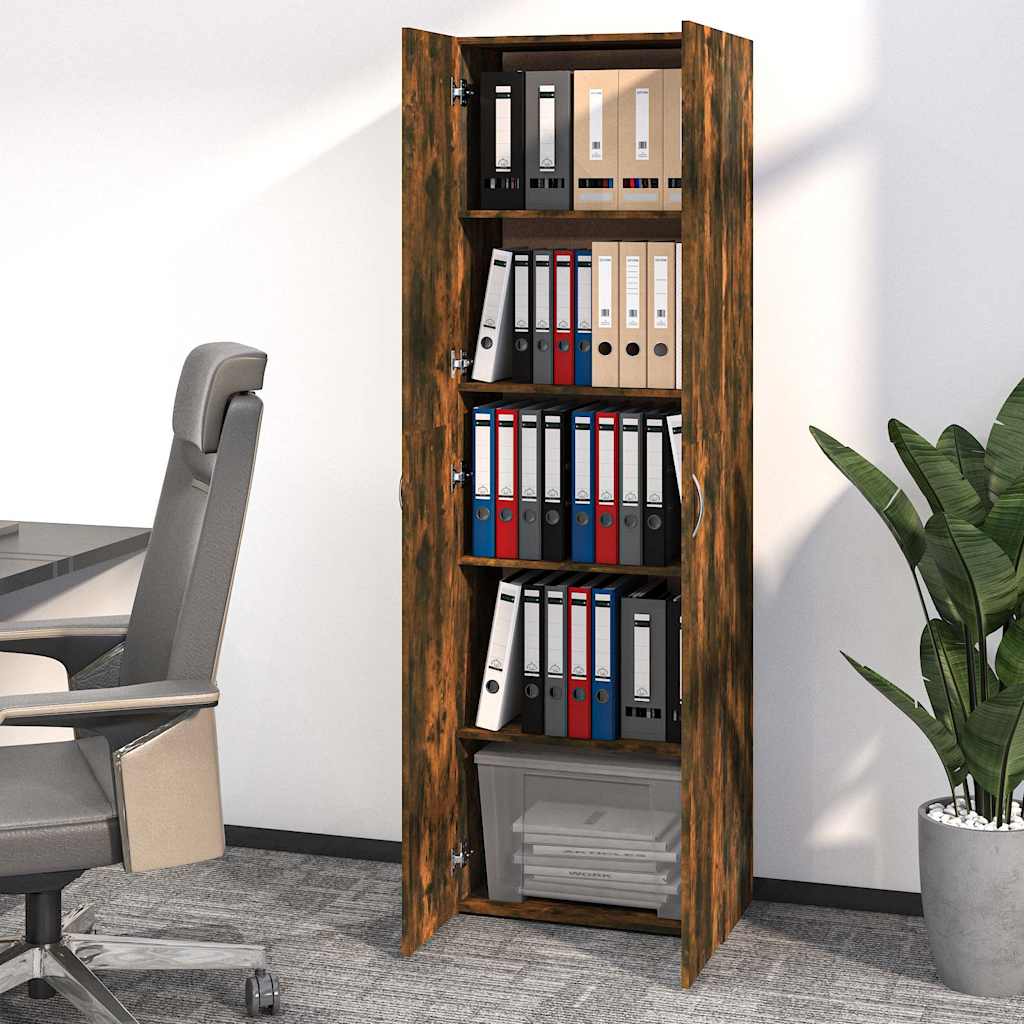815279 vidaXL Office Cabinet Smoked Oak 60x32x190 cm Engineered Wood