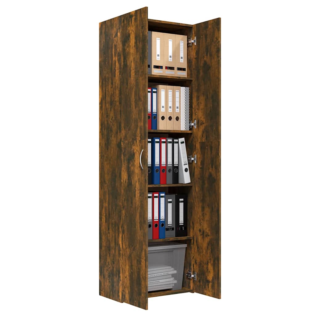 815279 vidaXL Office Cabinet Smoked Oak 60x32x190 cm Engineered Wood