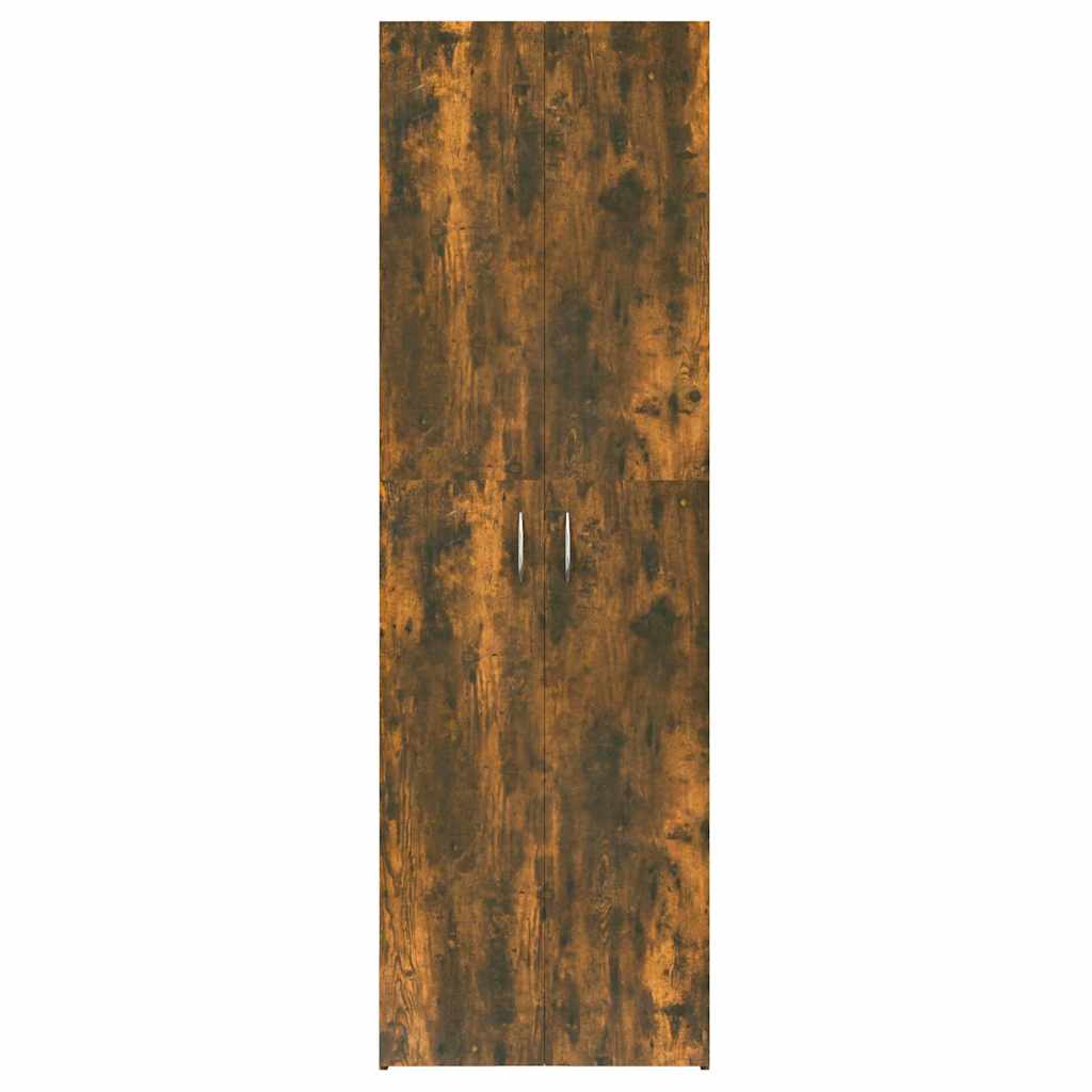 Office Cabinet Smoked Oak 60x32x190 cm Engineered Wood