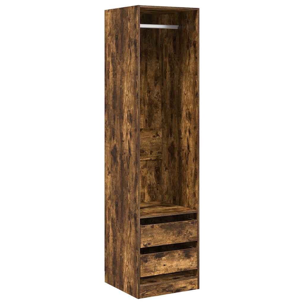 815348 vidaXL Wardrobe with Drawers Smoked Oak 50x50x200 cm Engineered Wood