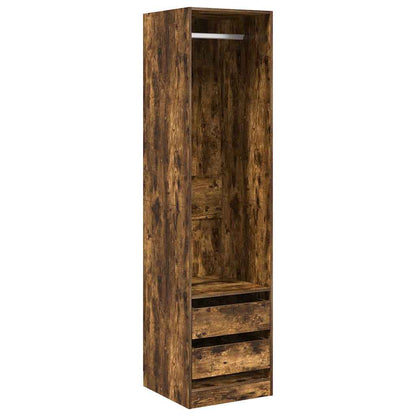 815348 vidaXL Wardrobe with Drawers Smoked Oak 50x50x200 cm Engineered Wood