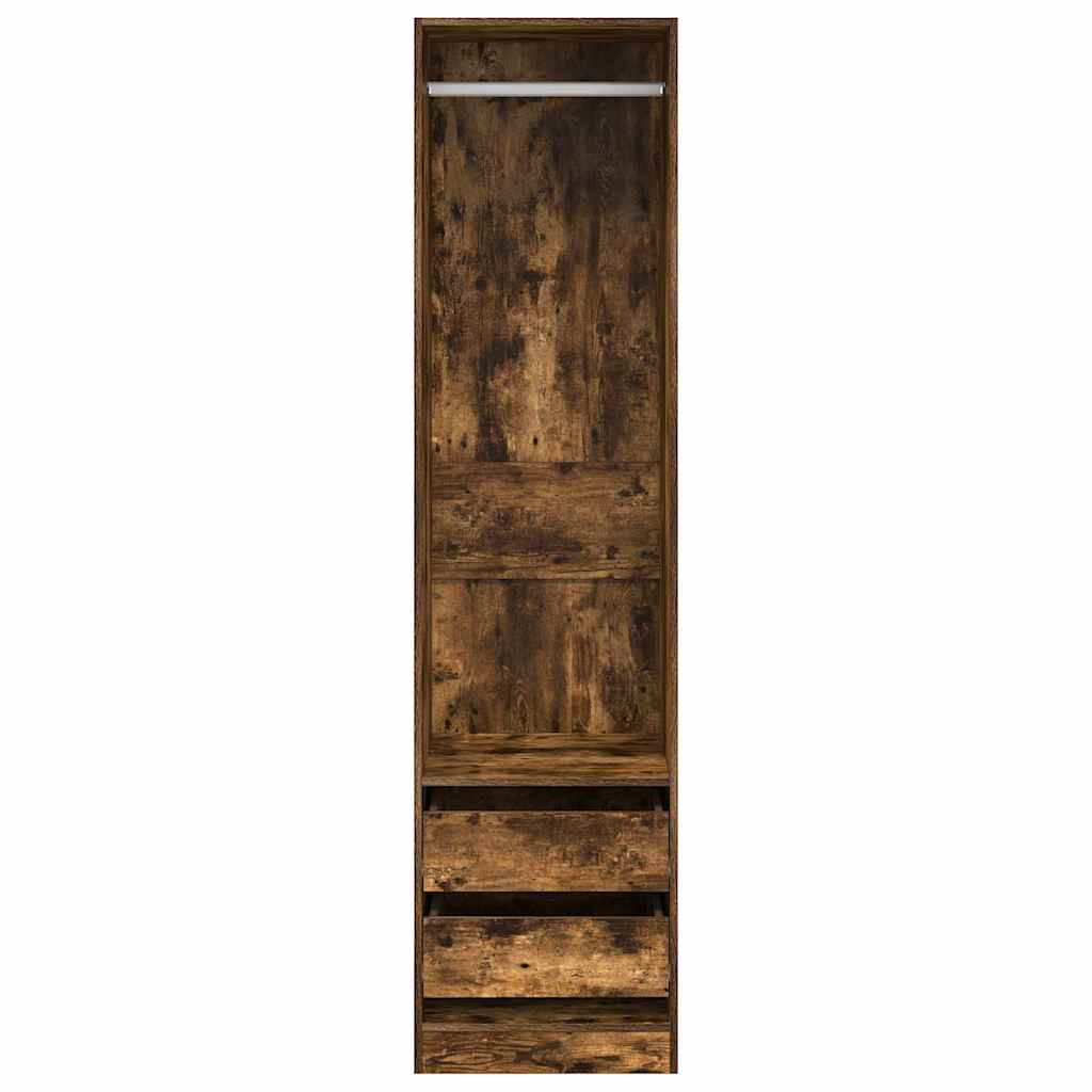 815348 vidaXL Wardrobe with Drawers Smoked Oak 50x50x200 cm Engineered Wood