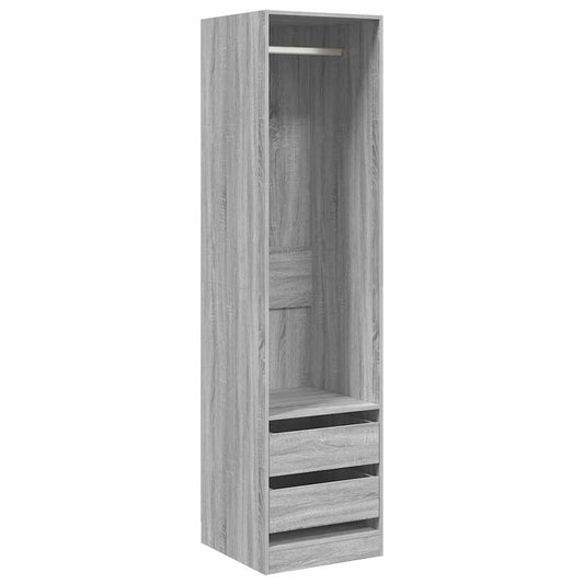 Wardrobe with Drawers Grey Sonoma 50x50x200 cm Engineered Wood