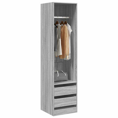 Wardrobe with Drawers Grey Sonoma 50x50x200 cm Engineered Wood
