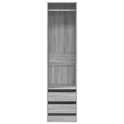Wardrobe with Drawers Grey Sonoma 50x50x200 cm Engineered Wood