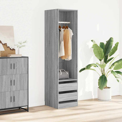Wardrobe with Drawers Grey Sonoma 50x50x200 cm Engineered Wood
