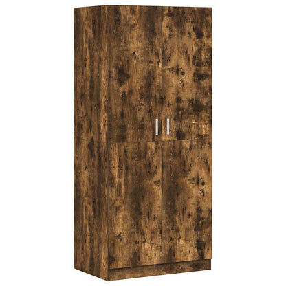 Wardrobe Smoked Oak 80x50x180 cm Engineered Wood
