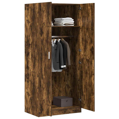 Wardrobe Smoked Oak 80x50x180 cm Engineered Wood