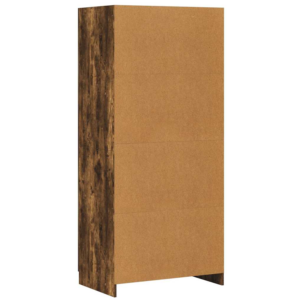Wardrobe Smoked Oak 80x50x180 cm Engineered Wood