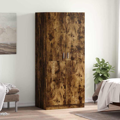 Wardrobe Smoked Oak 80x50x180 cm Engineered Wood