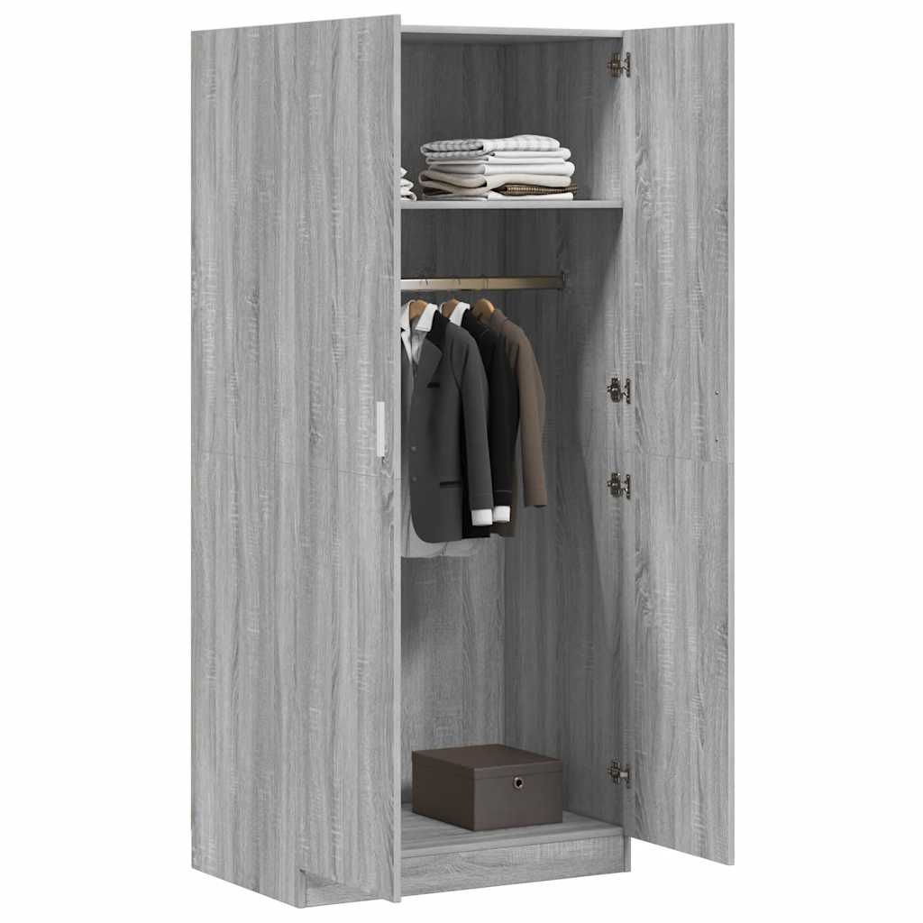 Wardrobe Grey Sonoma 80x50x180 cm Engineered Wood