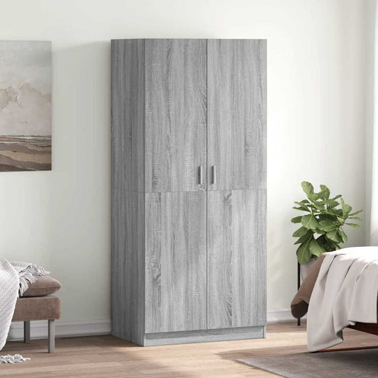 Wardrobe Grey Sonoma 80x50x180 cm Engineered Wood