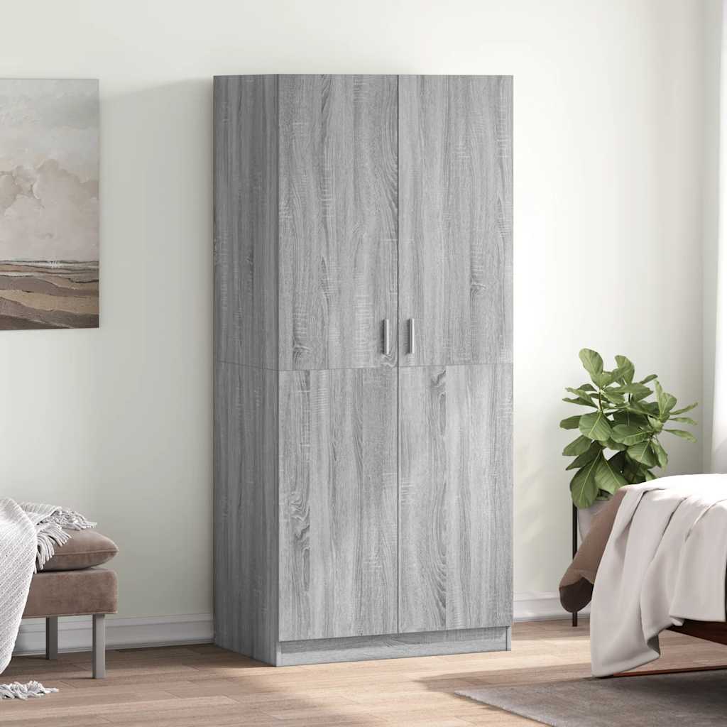 Wardrobe Grey Sonoma 80x50x180 cm Engineered Wood