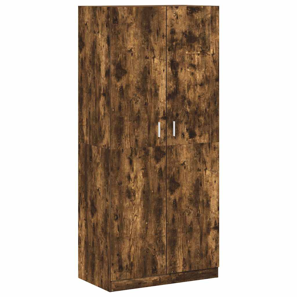 Wardrobe Smoked Oak 90x52x200 cm Engineered Wood