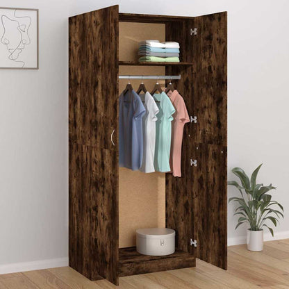 Wardrobe Smoked Oak 90x52x200 cm Engineered Wood