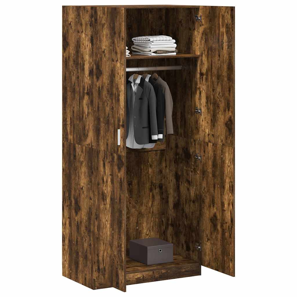Wardrobe Smoked Oak 90x52x200 cm Engineered Wood