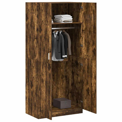 Wardrobe Smoked Oak 90x52x200 cm Engineered Wood