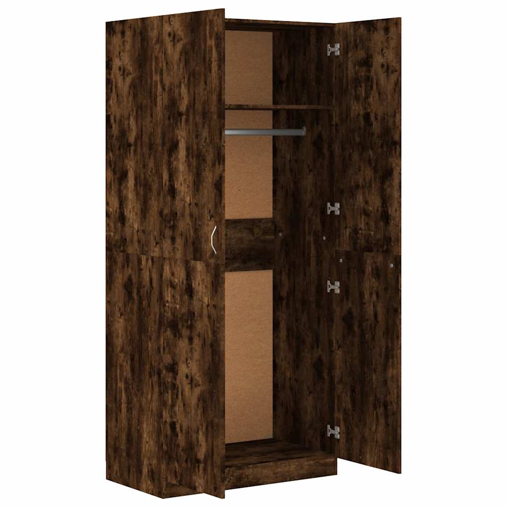 Wardrobe Smoked Oak 90x52x200 cm Engineered Wood