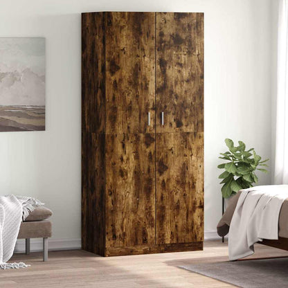 Wardrobe Smoked Oak 90x52x200 cm Engineered Wood
