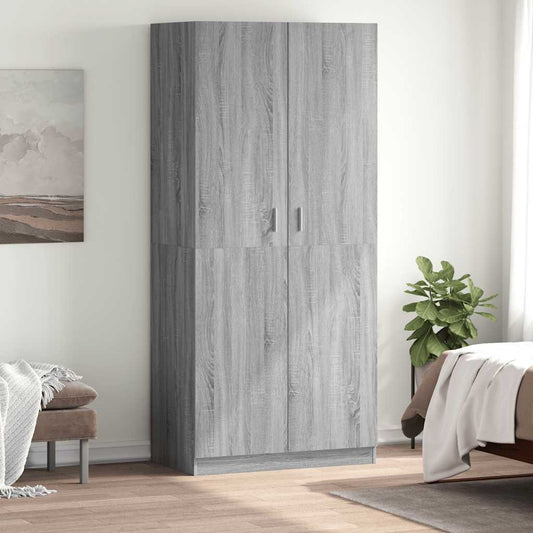 Wardrobe Grey Sonoma 90x50x200 cm Engineered Wood
