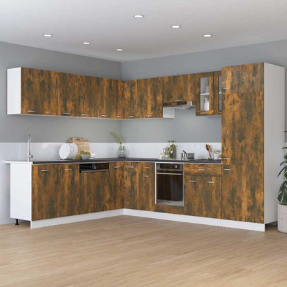 Refrigerator Cabinet "Lyon" Smoked Oak 60x57x207 cm
