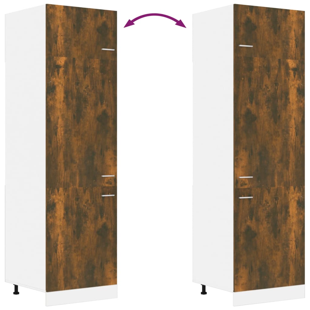 Refrigerator Cabinet Lyon Smoked Oak 60x57x207 cm Engineered Wood