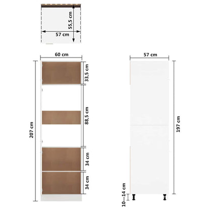 Refrigerator Cabinet "Lyon" Smoked Oak 60x57x207 cm