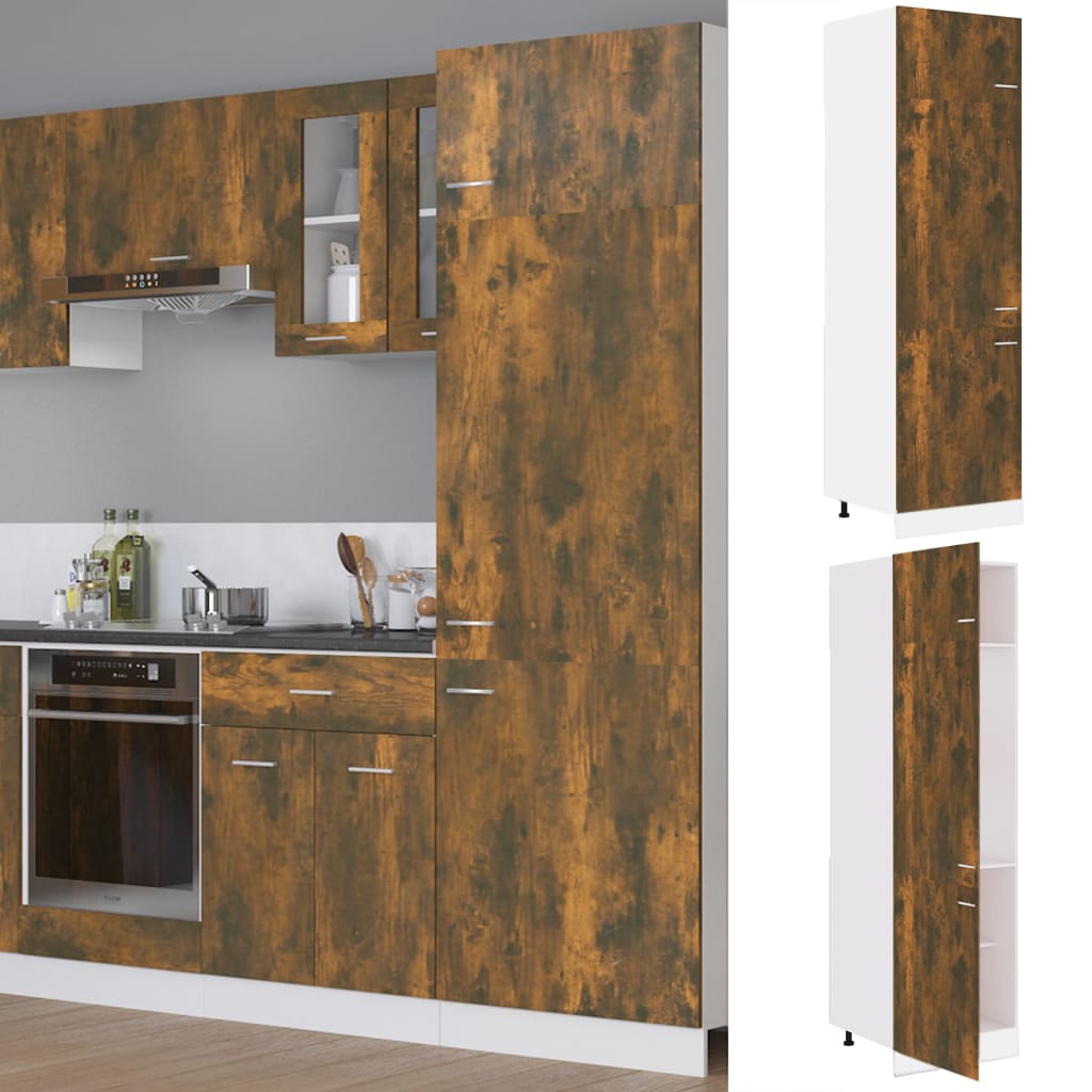 Refrigerator Cabinet Lyon Smoked Oak 60x57x207 cm Engineered Wood