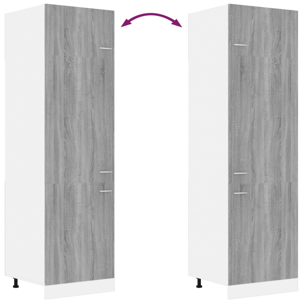 Refrigerator Cabinet Lyon Grey Sonoma 60x57x207 cm Engineered Wood