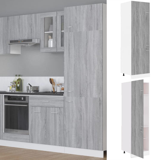 Refrigerator Cabinet Lyon Grey Sonoma 60x57x207 cm Engineered Wood