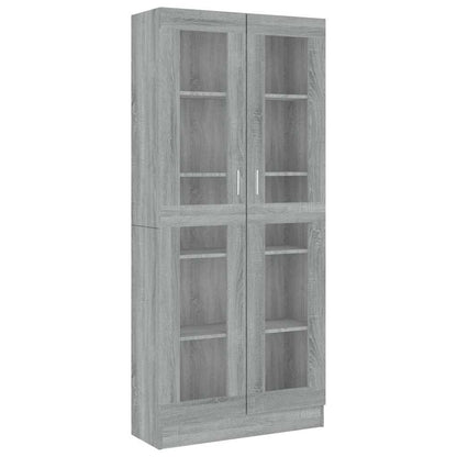 Vitrine Cabinet Grey Sonoma 82,5x30,5x185 cm Engineered Wood