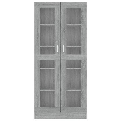Vitrine Cabinet Grey Sonoma 82.5x30.5x185 cm Engineered Wood