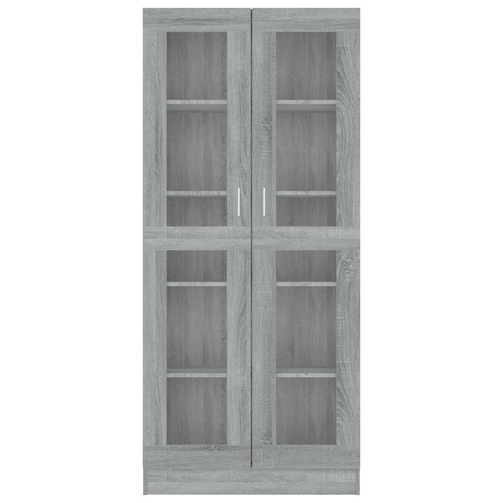 Vitrine Cabinet Grey Sonoma 82,5x30,5x185 cm Engineered Wood
