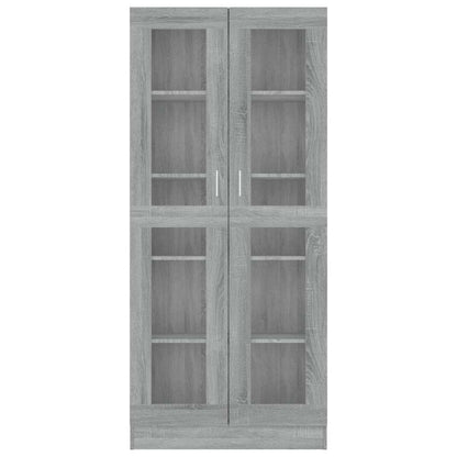 Vitrine Cabinet Grey Sonoma 82,5x30,5x185 cm Engineered Wood