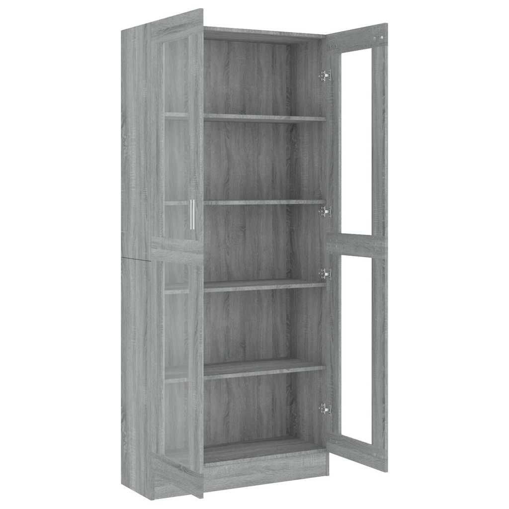 Vitrine Cabinet Grey Sonoma 82,5x30,5x185 cm Engineered Wood